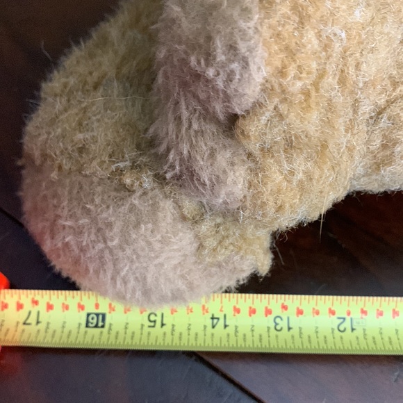 Pillow Pets Vintage 1976 16” Christmas Teddy bear with original bow Dakin Plush - Picture 8 of 10